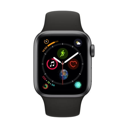 Apple Watch Series 4 (GPS + Cellular) 44mm Space Gray Aluminum Case with Black Sport Band - Space Gray Aluminum