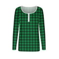 thumbnail image 4 of yillto Women Ribbed Top Long Sleeve Tight Tee V Neck Buttons Slim Shirts Knit Slim Causal Basic Tops, 4 of 6