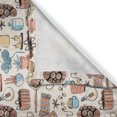 thumbnail image 3 of Ambesonne Cozy Kitchen Curtains, Sketchy Rural Life Hygge Calm, 55"x45", Coral Peach and Blue, 3 of 3
