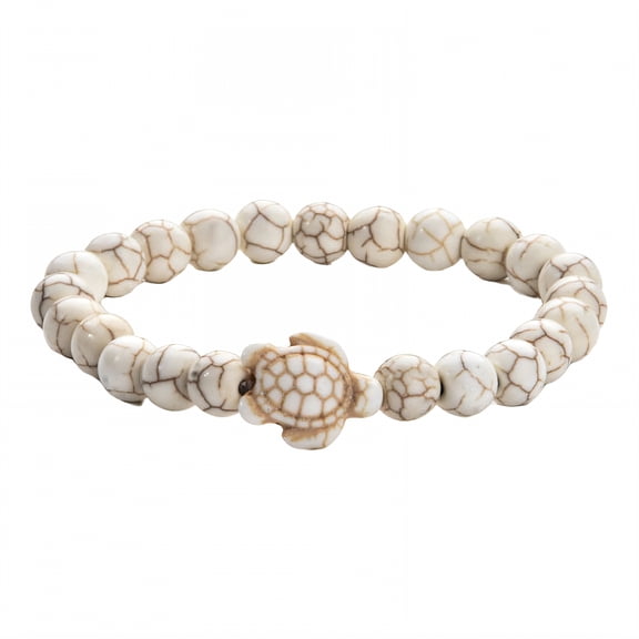 DESIGNICE Beaded Bracelets for Women,Stylish Bead Element Cute Bracelets,Playful Turtle Design Bracelets for Men,White