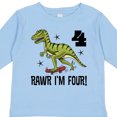 thumbnail image 4 of Inktastic 4th Birthday Party Dinosaur 4 Year Old Boys Long Sleeve Toddler T-Shirt, 4 of 5