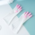 thumbnail image 5 of Guantes de PVC para el hogar, de color azul, rosa y verde, para lavar platos, ropa de trabajo, limpieza, impermeables, para lavar patatas, 5 of 5