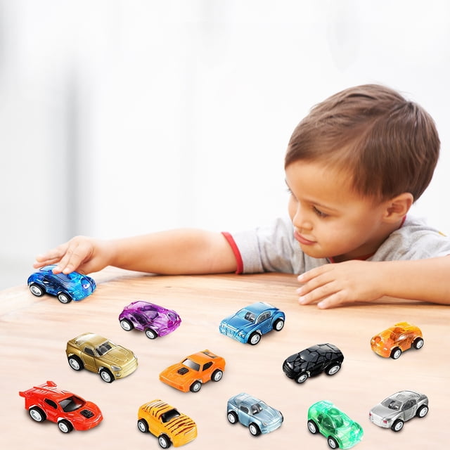 Dalazy 36pcs Toy Vehicles Party Favor Mini Pull Back Race Car for Boys Models Toys Set Children Kid Racing Cute Candy Color Size