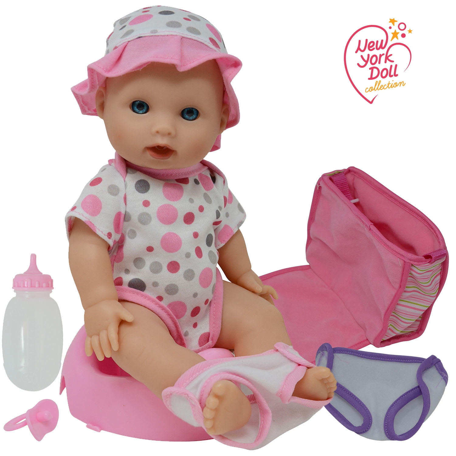 The New York Doll Collection Drink and Wet Potty Training Doll with