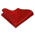 thumbnail image 2 of Striped Ties for Men - Woven Necktie + Pocket Square - Mens Ties Neck Tie - Red w/ Black, 2 of 2