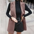 thumbnail image 7 of Oplxuo Long Vest for Women Sleeveless Tweed Blazer Fall Jackets Cardigan Outerwear, 7 of 7