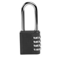 thumbnail image 1 of Combination Lock, 4 Digit Combination Padlock, Long Shackle Combination Lock , Outdoor Waterproof Padlock for School Gym Locker, Sports Locker, Fence, High Strength Zinc Alloy, 1 of 7