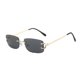 thumbnail image 1 of Jumpingount Gafas de sol de moda 400 marco de metal gran ángulo abierto rectangular gafas de sol gafas de sol mujeres Lentes Gris, 1 of 6