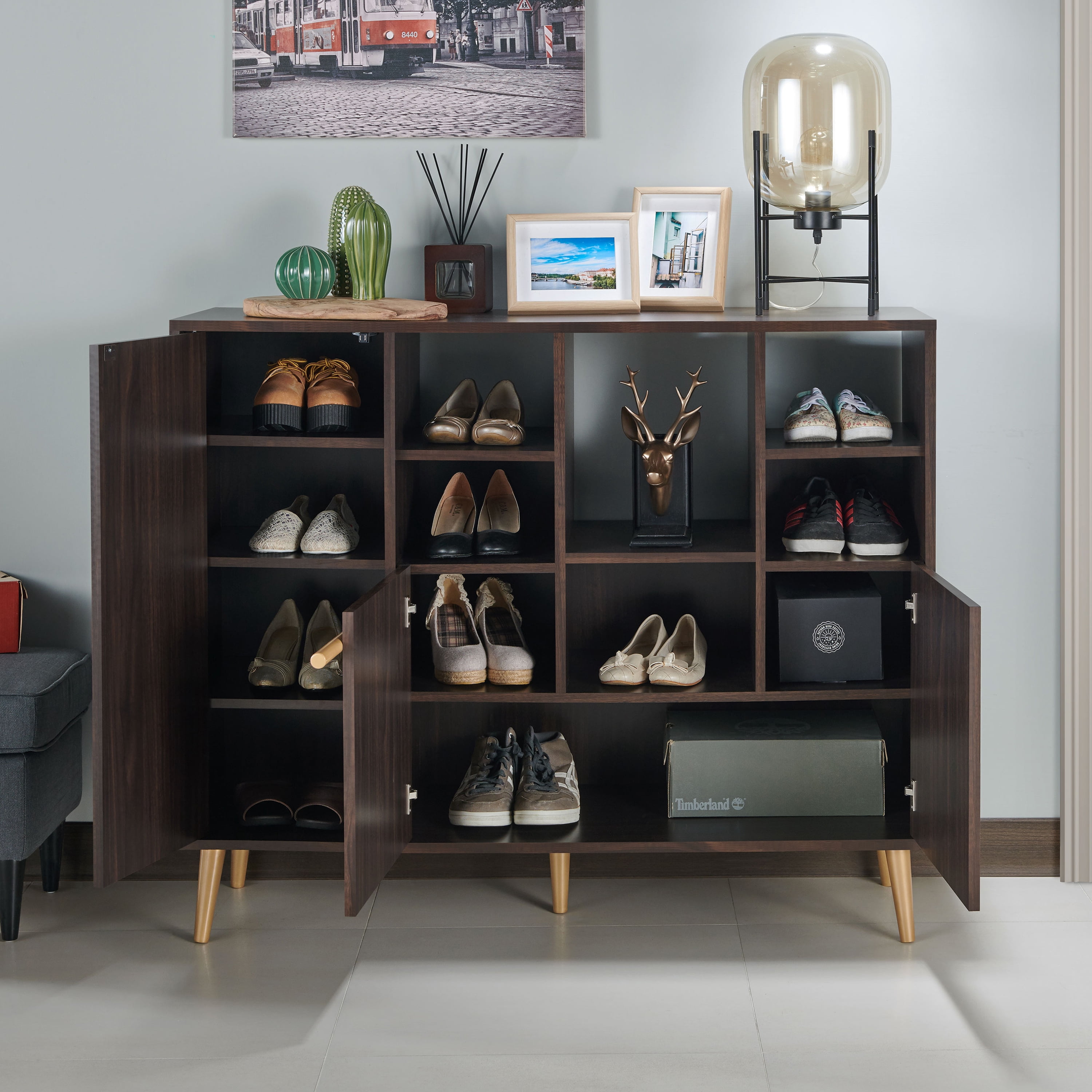Furniture of America Lindsie Multi-Purpose Accent Cabinet, Wenge