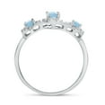 thumbnail image 5 of 10k White Gold Oval Aquamarine And Diamond Three Stone Ring, 5 of 6