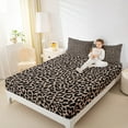 thumbnail image 4 of Feelyou Cartoon Leopard Print Queen Sheet Sets, Cheetah Animal Flat Sheet, Teens Kids Boys Girls Queen Fitted Sheet, Luxury Bedroom Decor, 4-Piece, 4 of 7