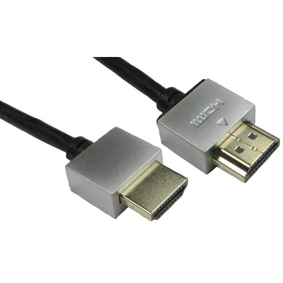 PRO SIGNAL High Speed HDMI Lead Male to Male Super Slim Gold Flashed 1m Black