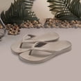 thumbnail image 4 of Lightweight Non Slip Flip Flops for Womens Open Toe Quick Drying Shower Sandals Low Platform Beach Thong Slides Brown Size 8, 4 of 5
