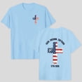 thumbnail image 5 of idosla 250 Anniversary USA Shirt Women's Short Sleeve T-Shirt Patriotic American Flag Eagle Tops 1776-2026 Tshirt Gifts (Sky Blue, L), 5 of 9
