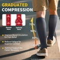 thumbnail image 3 of CAMBIVO Compression Socks for Women and Men, 3 Pairs Knee High Socks 10-15mmHg Mens Stockings for Running, Circulation, Nurses, and Travel, Black/Gray, 3 of 8