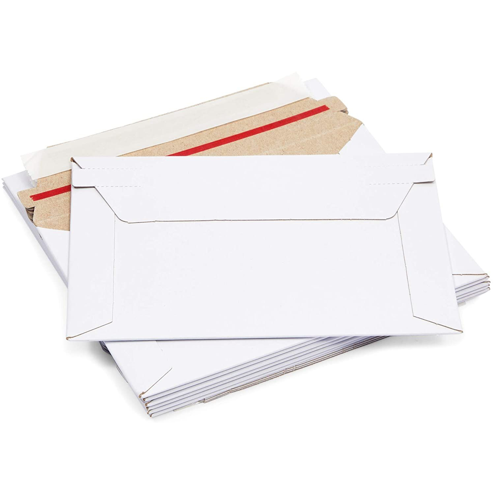 完売 特別価格Kraft Rigid Photo Mailers Self Sealing (AA) Stay Flats Envelopes  (White 9,7好評販売中 封筒