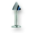 thumbnail image 2 of Designer Stainless Steel Sgss Labret W Acrylic Vert Racer Stripe Cone 14G (1.6Mm) 3/8 (10Mm) Lon Made In China -Jewelry By Sweet Pea Creations, 2 of 2