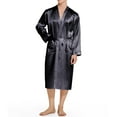 thumbnail image 6 of Cxenplz Men's Silky Satin Kimono Robe Long Sleeve Lightweight Bathrobe Pajamas Classic Long Sleepwear Lounge Robe with Pockets, 6 of 6