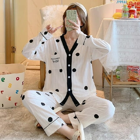 

PIKADINGNIS Pijama Set Womens Sleepwear Tops Long Pyjamas Set Autumn Winter Homewear Women Casual Sleepwear Nightwear Pajama Sets Pyjama