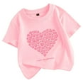 thumbnail image 1 of Vêtements pour Filles Col Rond Imprimé Manches Courtes Hauts Été Fille Chemises 6-7 Ans Mode Filles, 1 of 3
