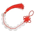 thumbnail image 1 of White Jade Pendant With Red Rope Pure Color Eight White Jade Chinese Knot Feng Shui Pendant Car Room Decoration Collection 17.1in, 1 of 8