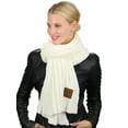 thumbnail image 2 of C.C Women's Ultra Soft Chenille Ribbed Thick Warm Knit Shawl Wrap Scarf-Ivory, 2 of 4
