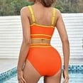 thumbnail image 5 of Jacenvly 2024 Bikini Swimsuits for Women Soft Satiny Swimsuits for Women 2 Piece Hawaiian Swim Cami Bra and Ruffles Bathing Sets Beachwear Multicolor Beach Dresses Casual Summer Orange, 5 of 8