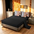 thumbnail image 5 of Manfei Minimalst Cheetah Camo Twin Bedding, Mid Century Animal Print Bedding Comforter Set, Gray Orange, Black Reversible, 7pcs, 5 of 6