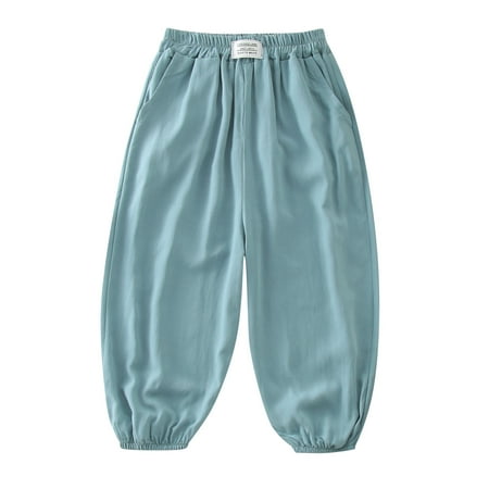 

ZHUASHUM Toddler Kids Baby Girls Boys Cotton Pull On Solid Elastic Basic Harem Long Pants Bloomers Casual Joggers