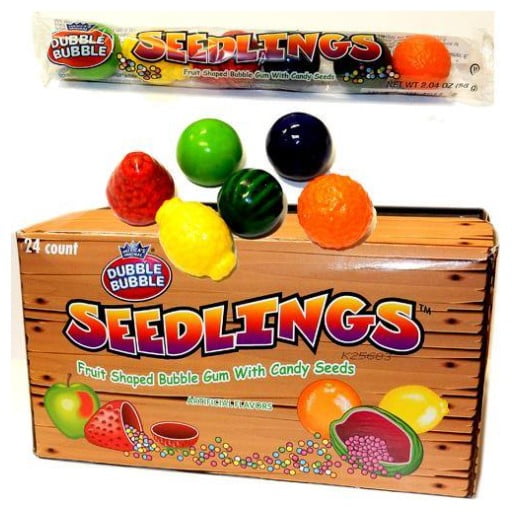 Dubble Bubble Seedlings Fruit Shaped Bubble Gum - 6-Piece Tube
