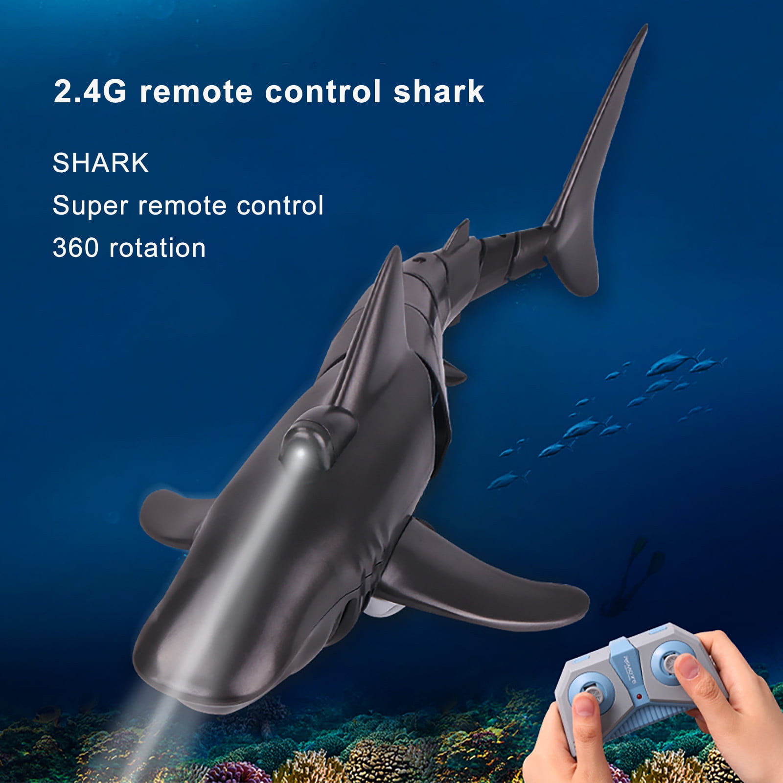 4CH 2.4Ghz 1/18 Mini Remote Control Toy Electric RC Shark Racing Ship Toys 