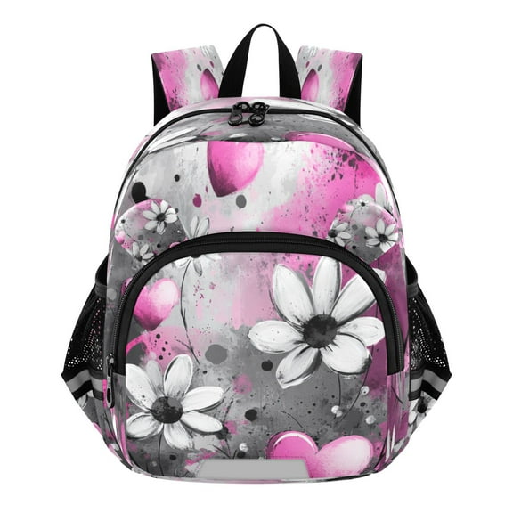 DIXRUYEE Backpack Lovely Colorful Hearts and Blooms Pattern Pattern Suitable Schoolbag