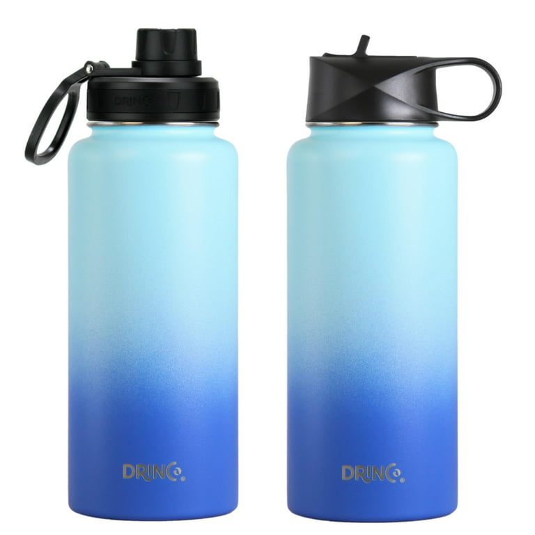 Hydro Peak 32 oz Water Bottle Flask Insulated Stainless Steel Light Blue  Used