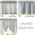 thumbnail image 6 of Curtainking Stripe Rod Pocket Kitchen Valance 50x16 inch Double Layer Farmhouse Window Valances for Living Room 1 Panel Blue on Beige, 6 of 7