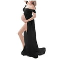 thumbnail image 2 of Edvintorg Maternity Dress Women Sexy Off Shoulder Solid Color Short Sleeve Long Maternity Dresses for Photography Pregnancy Dress Vestidos De Maternidad, 2 of 7