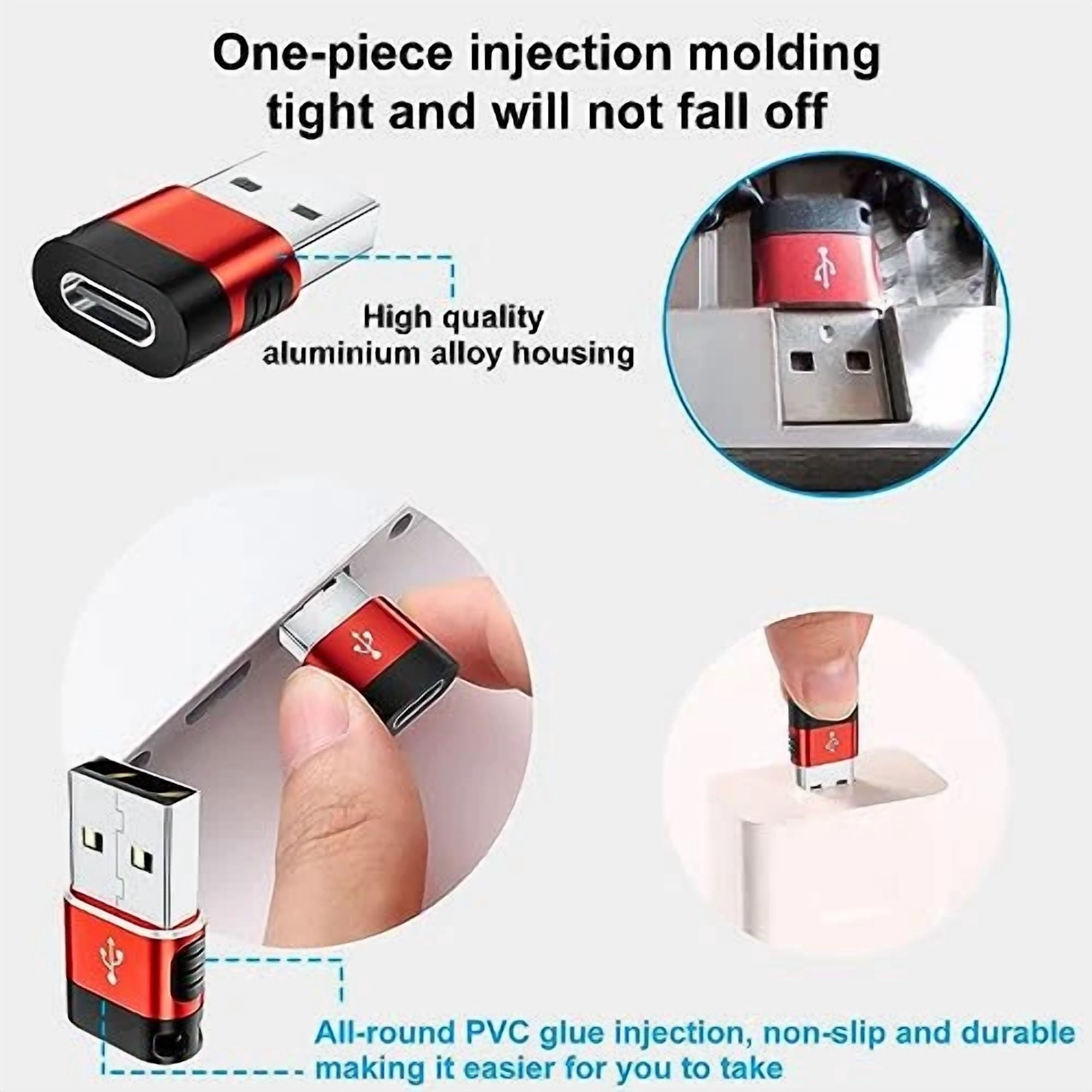 BUTTERFLY- Usb To Usb C Adapter 6 Pack,Usb To Usbc-C Adapter,Usb To C Adapter,Usbc To Usb