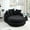 Black, variant on Oversized Round Chaise Lounge, Fluffy Lazy Bean Bag Sofa with 5 Pillows, Comfy Chenille Upholstered Barrel Sleeper Bed, Modern Deep Seat Cloud Couch for Living Room