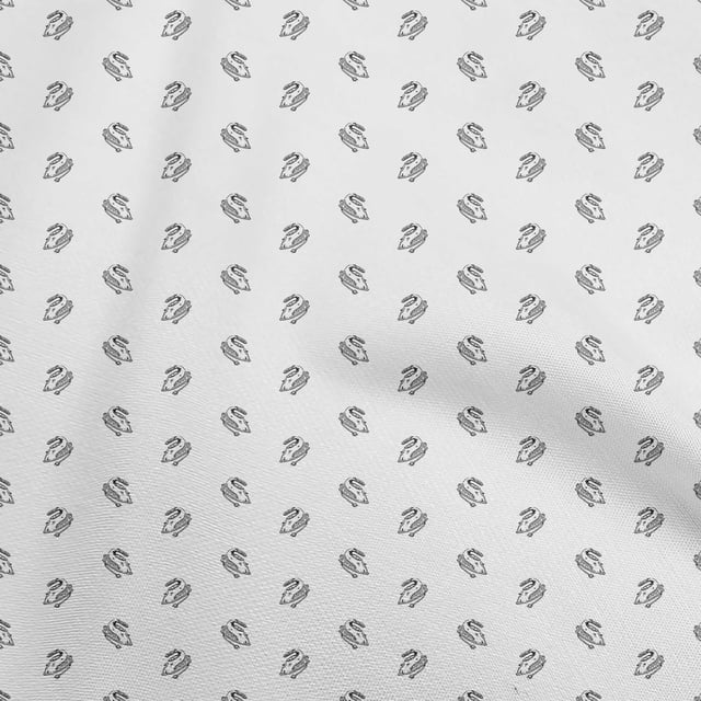oneOone Tissu Jersey Viscose Blanc Rétro Minimal Fer Matériel de Robe Tissu Imprimé Tissu au Mètre 60 Pouces de Large