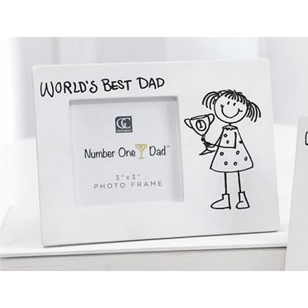 World's Best Dad, 3x3 Photo Frame, Choice of two Designs (Daughter), Holds a 3