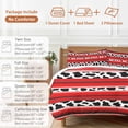 thumbnail image 6 of Mexico Cow Duvet Cover Set Queen Size, Grain Red 4 Piece Soft Microfiber Bedding Set with 1 Duvet Cover, 1 Flat Sheet, 2 Pillowcases, 6 of 9