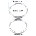 thumbnail image 6 of Unique Bargains 2 Pcs 60.1mm to 64.1mm Universal Car Hub Centric Rings Silver Tone, 6 of 6