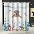 thumbnail image 2 of Sonernt Funny Shower Curtain Set Teal Blue Sea Ocean Waterproof Fabric Shower Curtains with Animal Bathroom Curtain Decor 72" x 72", 2 of 7