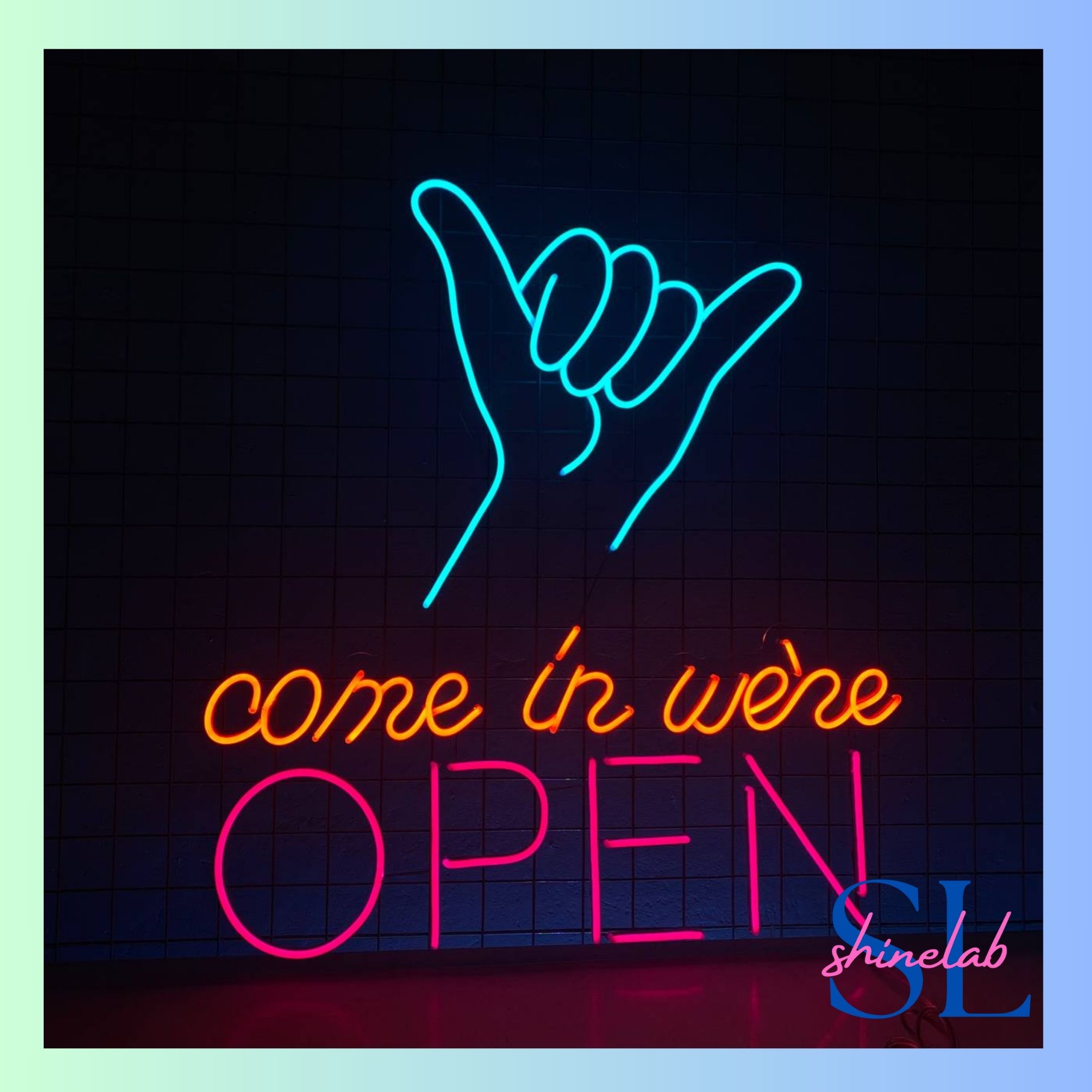 Shinelab Come In We're Open Neon Sign, Open Welcome Wall Art Light, Custom Text Open Wall Decor 01037