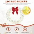 thumbnail image 4 of 23.6in Christmas Lighted Wreath, 84 Warm White LEDs, Iridescent Finish, Collapsible for Indoor/Outdoor Use, 4 of 12