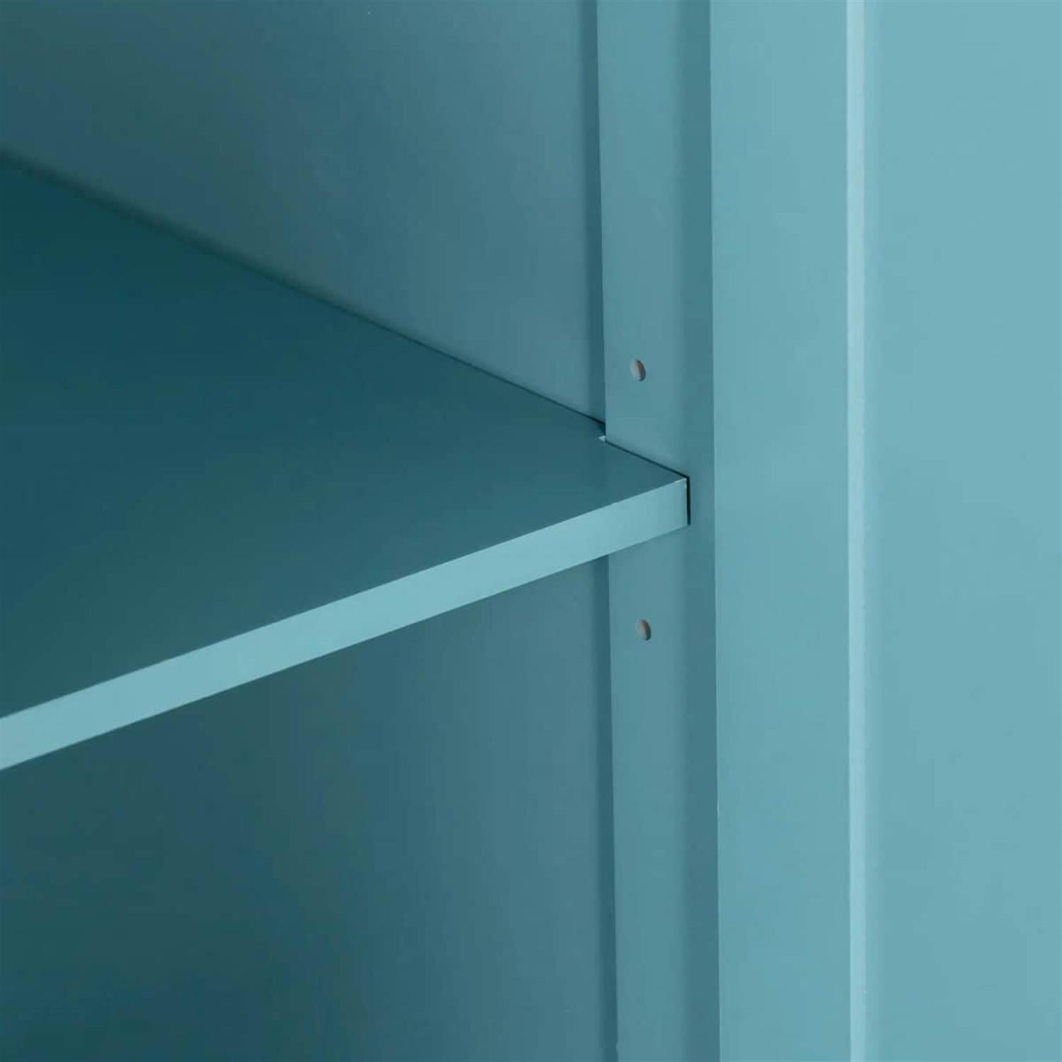 Demi Bonn 57" Rolling Kitchen Island with Drop Leaf, Mobile Cart in Rubber Wood, 2 Drawers & 2 Cabinets, Island Table for Kitchen & Dining, Blue