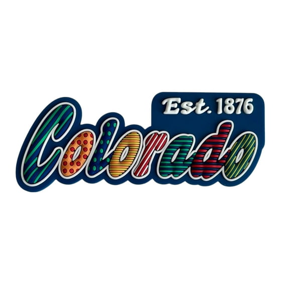 Colorado Festive Multicolor Letters Fridge Designer Magnet 3.25" x 1.25"