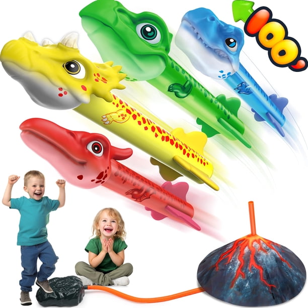 Lanzador de cohetes con forma de dinosaurio, enorme lanzamiento de olas para niños