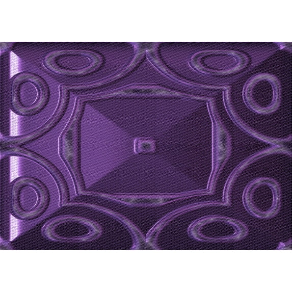Ahgly Company Indoor Rectangle Patterned Dark Purple Area Rugs, 5' x 8'