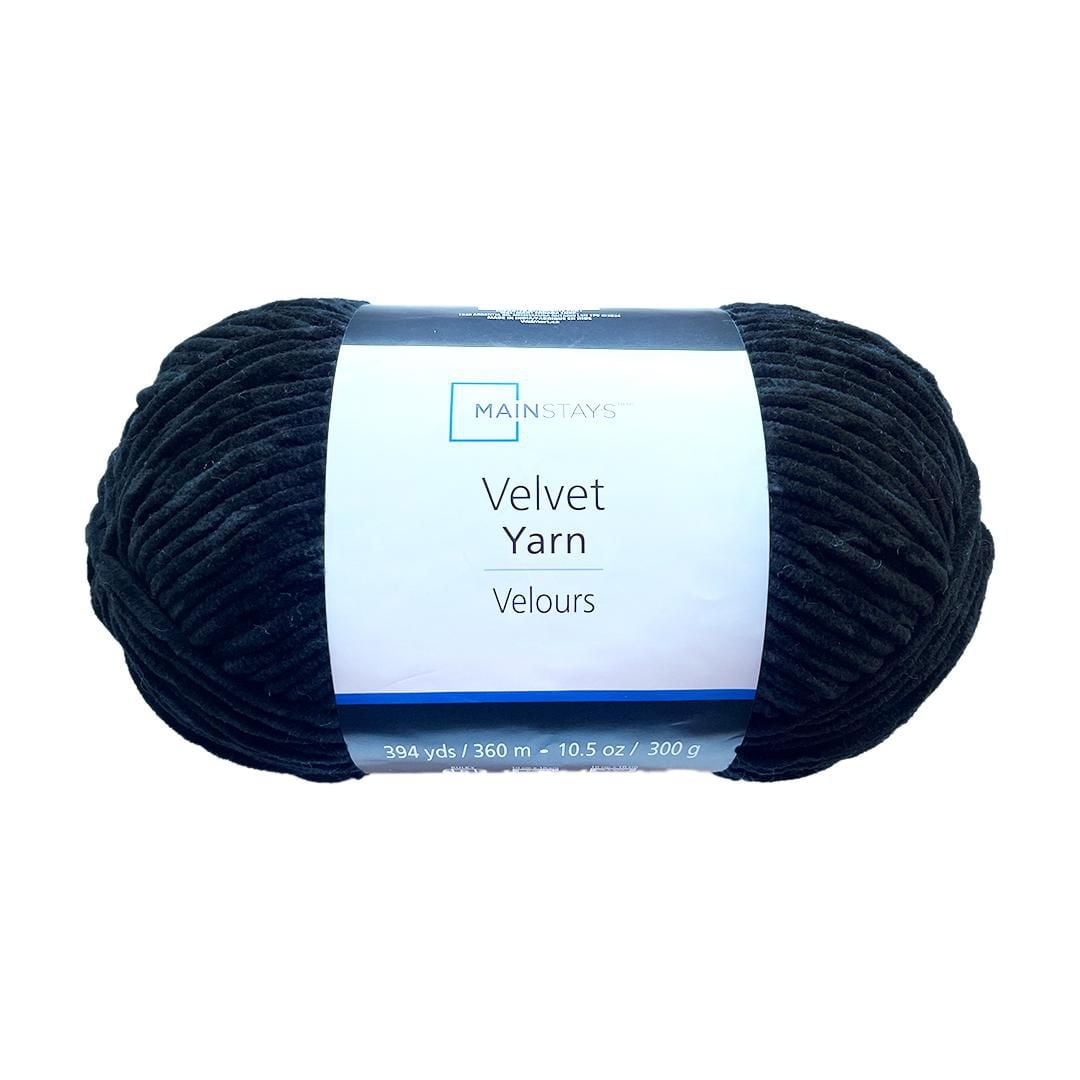 Mainstays Chenille Yarn, Black Bird, 100% Polyester, 10.5 Oz, 315 Yards, Mainstays Chenille Yarn, 10.5 Oz 315 Yards