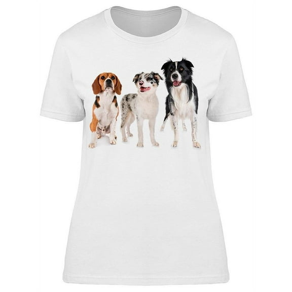 Border Collies And Beagle Dog T-Shirt Women -Image by Shutterstock, Female Medium